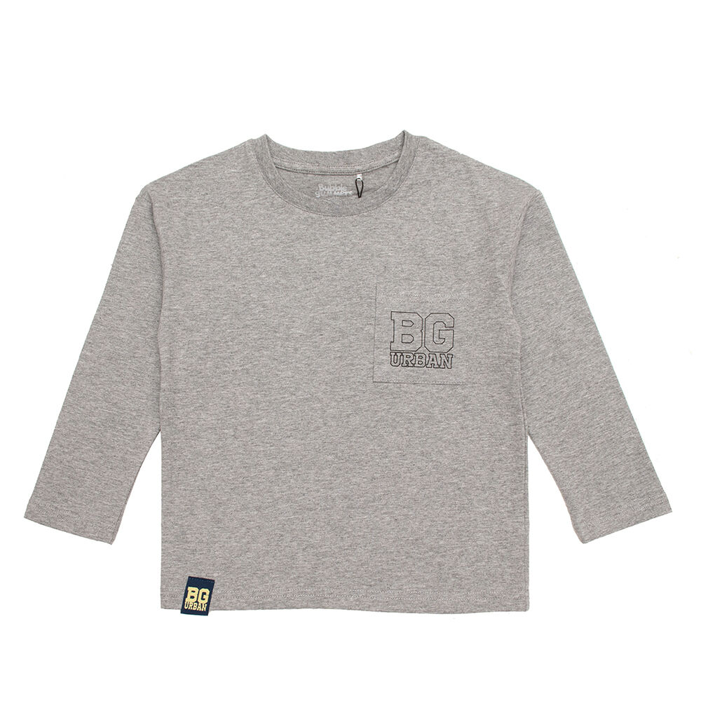 Polera Manga Larga Niño Bubblegummers Igor Gris Mezcla image number 0.0